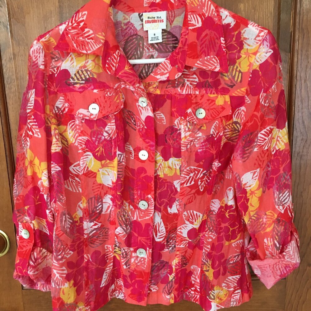 Ruby Rd. Favorites Ladies' Tropical Floral Top Sz. 8